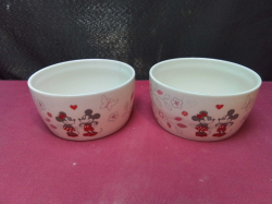 2 x Disney Mickey and Minnie bowls W.13 H.6 Cm. 