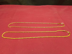2 Gold Plated 20inchLadies Rope Chains Necklace’s 