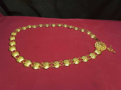 Thai Gold-Plated Vintage Style Wedding dress Flower Adjustable Belt. 