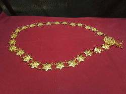 Thai Gold-Plated Vintage Style Wedding dress Flower Adjustable Belt. 