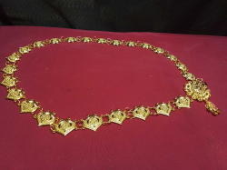 Thai Gold-Plated Vintage Style Wedding dress Flower Adjustable Belt. 