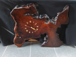 A Lovely Burlwood Wall Clock. W.78 H.70 Cm. 