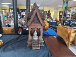 Vintage Thai Spirit House, Saan Phre Phum, In need of restoring,have the pieces in. W.50 D.24 H.63 Cm.