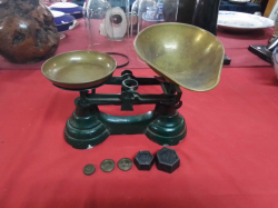 A Set of Victorian Brass Sweet Scales with weights.