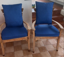 2 Lovely Teak Garden Chairs with new cushions