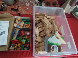 A Box of Wooden Train.