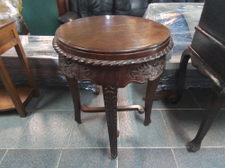 A Lovely Very Heavy Hard Wood Table in Perfect Condition. W.68 H.84 Cm.