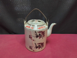 Very old Chinese teapot decorated with birds and tree. W.14 H.12 Cm. 