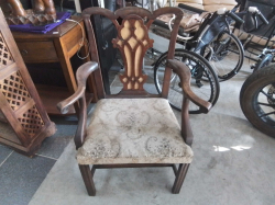 A Large Vintage Wooden Armchair Georgian Style. 
