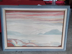 An Abstract Oil on Canvas. 78x106 Cm.