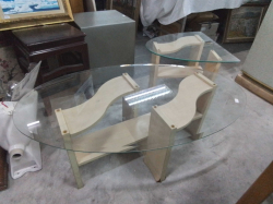 2 Modern Glass Toped  Coffee Tables.