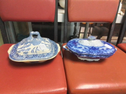 2 Pieces ( A Chamber Pot W.18 H.12 Cm. ,A Tureen and A Williow Pattern Tureen)