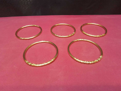 5 Gold Plated Ladies Arm Bangles