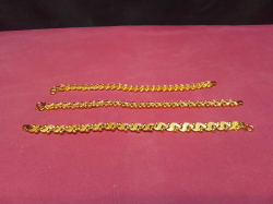 3 Gold Plated Ladies Bracelet’s. 