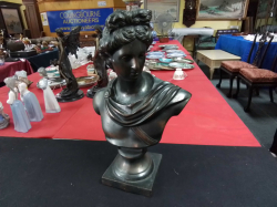 Bronze Bust of Greek God Apollo W.28 D.14 H.42 Cm.