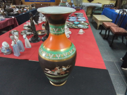 Neoclassical Style Porcelain Vase with Small Hold to Base Possibly used as a Lamp. W.22 H.52 Cm.