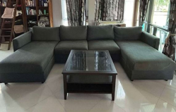 High Quality of Large Sofa Set include Coffee Top Glass Table. 