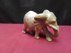 A Hand Crafted Soap Stone Elephant Sculpture from Tanzania Africa. L.17 H.12 Cm.