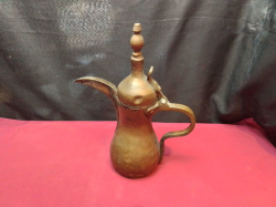 A Rare  Small Arabic Bedouin Dalla Coffee Pot with signed. W.26 H.31 Cm.