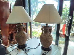  A Pair of Table Lamps. H.60 Cm.