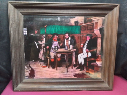An Old Oil Framed Print by Cecil Aldin From Charles Dicilens Mr.Picil Wicil. 56x66Cm.