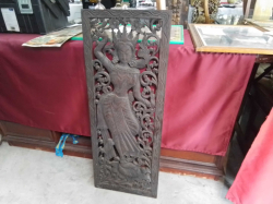 A Thai Wooden Wall Hanging Carving.36x91 Cm.