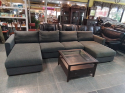 High Quality of Large Sofa Set D.164 L.356 H.80 Cm.include Coffee Top Glass Table with 1 Drawer. W.80 H.49 Cm.