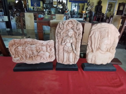 3 Thai Mouldings on Stands.