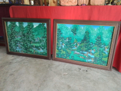 2 Oil on Canvas of Thai Scenes. 80x60 Cm.