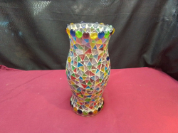 A Mosaic Shading Lamp. H.29 W.14Cm.