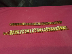 2 Gents Gold Plated Bracelet’s. 