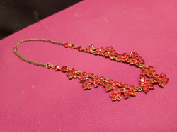 A Vintage Retro Cluster Statement Necklace, with Ruby Stone’s. 