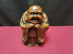 A Vintage Terracotta of Hotei The Laghing Buddha. W.8 D.11 H.13 Cm.