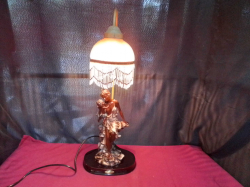 A Beautiful 24 inches High Lamp Vintage Victorian Art Nouveau Depicting A Lady & Baby in perfect condition. Stamped to Base.