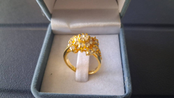 Women's Gold Plated Ring with CZ  Stones (Size 55) 