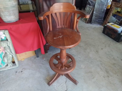 A Large Wooden Bar Stool. W.50 D.38 H.105 