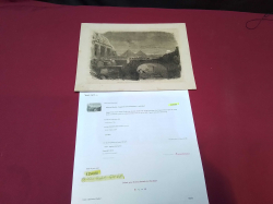 Ca. 1860 Chalcography (Copperplated) of Ancient Egyptian Monuments. 17x24 Cm.