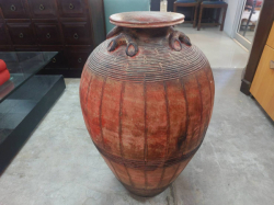 Brown Glaze Jar with Four Lugs. W.40 H.74 Cm.