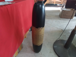 A Thai Style Wooden Vase. H.75 Cm.
