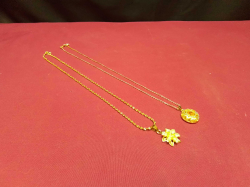 2 Gold Plated Ladies Pendant with Necklace. 