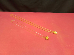 2 Gold Plated Ladies Pendant with Necklace. 