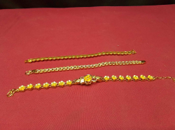 3 Gold Plated Ladies Bracelet’s 