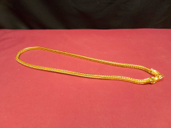 Gold Plated 4 Pillar 22-inch Gents Dragon Headed Necklace. 