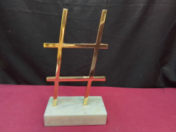 Vintage Gold Hashtag on Marble Base. H.27 L.15 W.8 Cm.