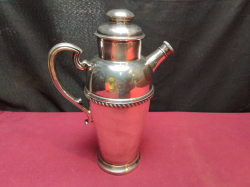 Vintage Silver Plated Cocktail Shaker With Original Cap & Lid
