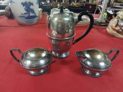 A Hand Engraved English 3 Pieces Coffee Set 
