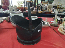 An Old Coal Scuttle. L.34 W.27 H.40 Cm.