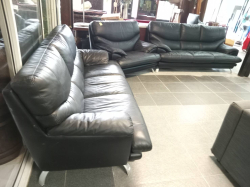 2 High Quality 3 Seater Leather Sofas  D.93 L.205 H.95 Cm. and A  Leather Chair  L.114 D.93 H.95 Cm.