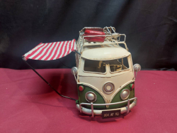 An old vintage Volkswagen metal model dormobile. 