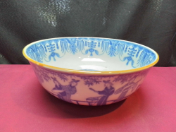 A Large vintage Chinese Blue and White Bowl. W.26 H.10 Cm.